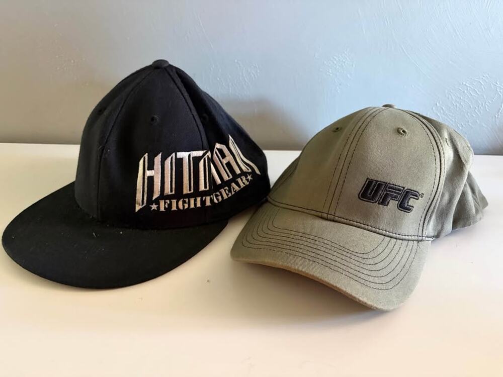 Lot 2 Hitman Fight Gear and UFC Hats One size & 6 7/8-7 1/4 (0125)